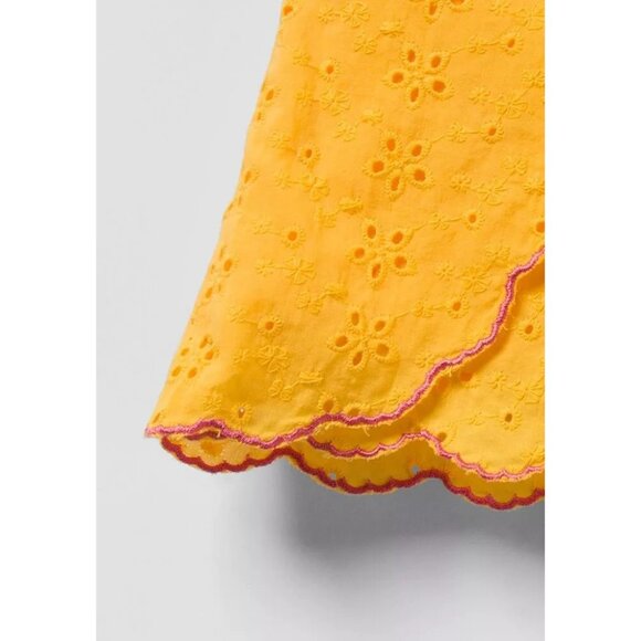 Matilda Jane Enchanted Garden Ramona Yellow Tulip Front Embroidered Shorts 10 NW - Picture 6 of 7